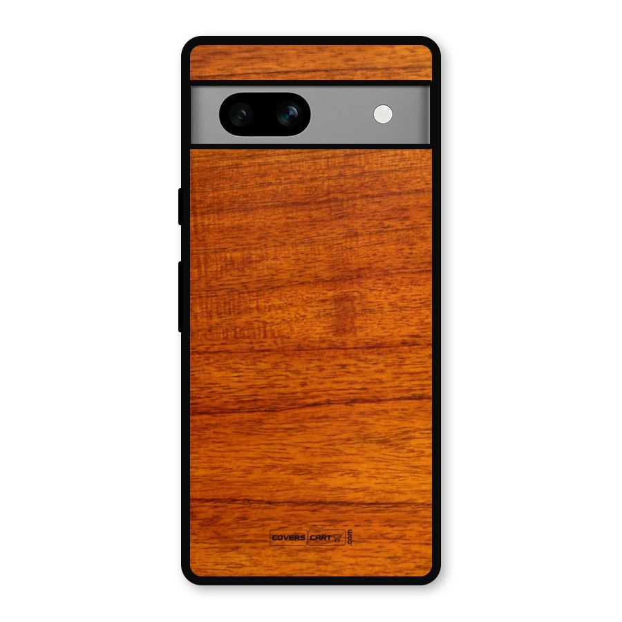 Wood Texture Design Metal Back Case for Google Pixel 7a
