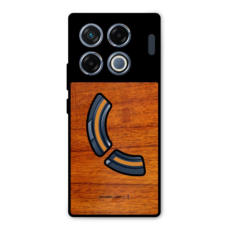Wood Texture Design Metal Back Case for Infinix GT 20 Pro
