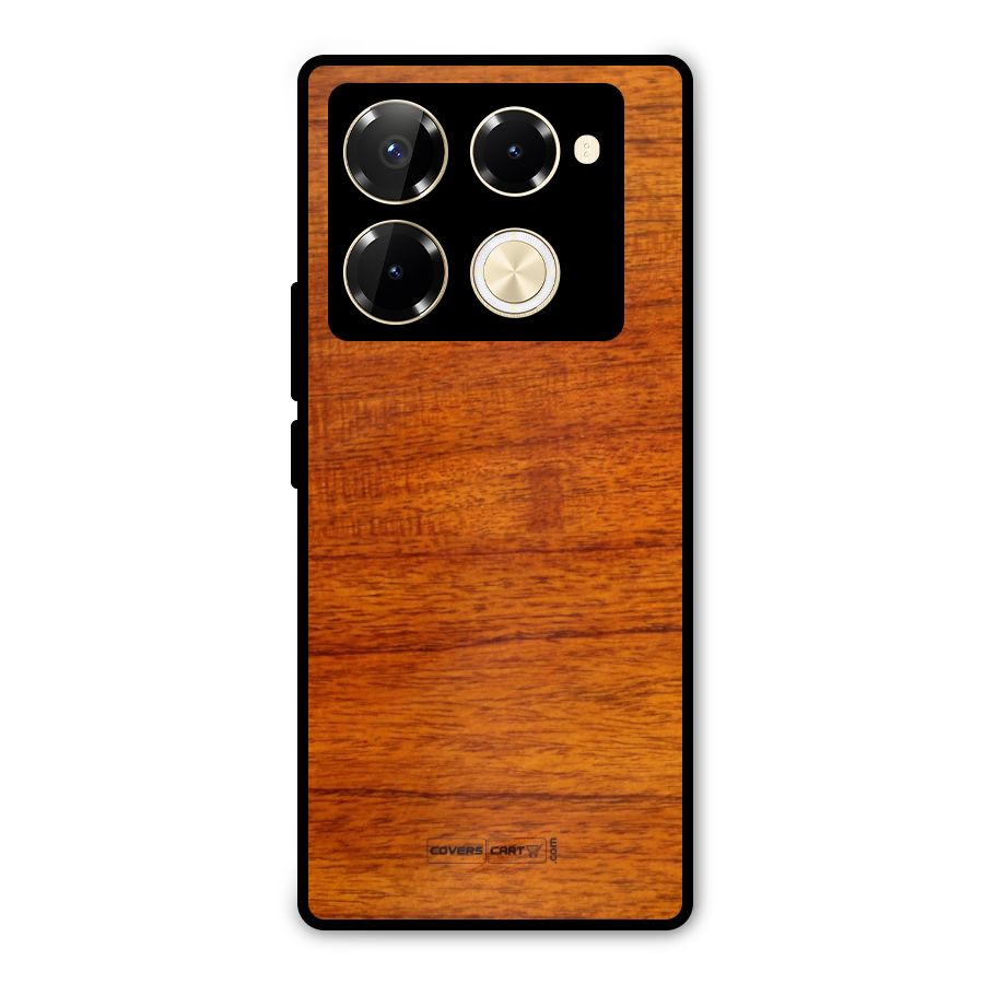 Wood Texture Design Metal Back Case for Infinix Note 40 Pro Plus