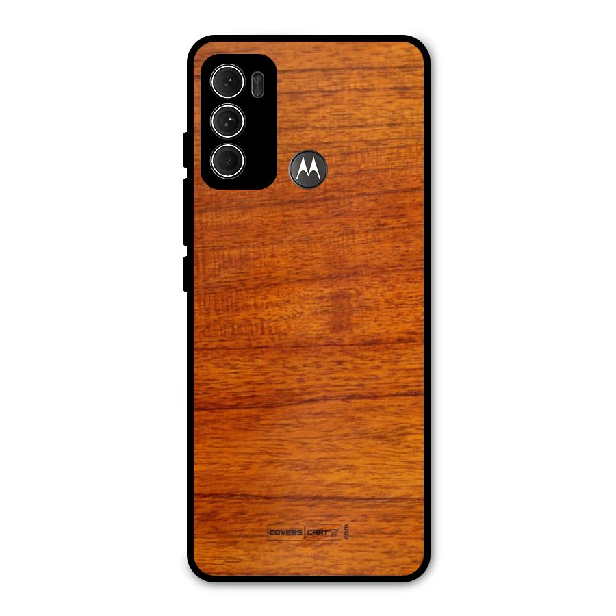Wood Texture Design Metal Back Case for Moto G60
