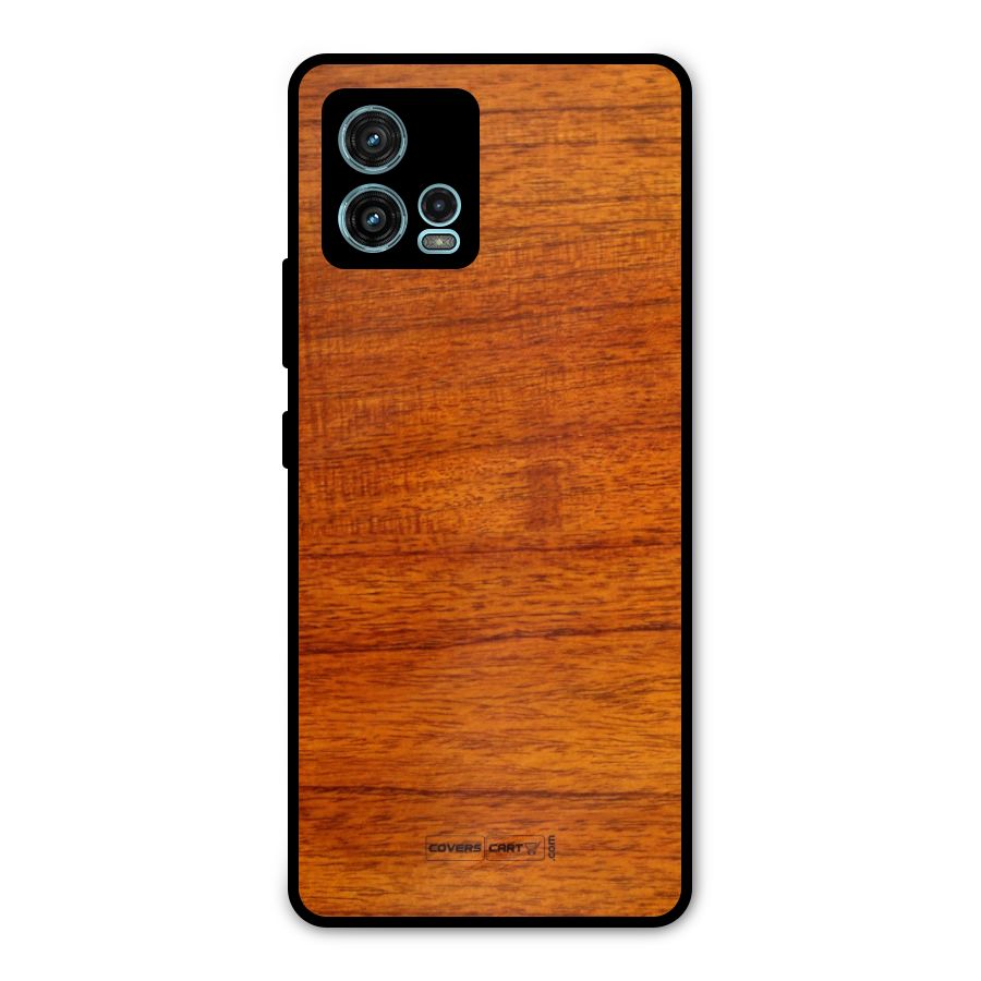 Wood Texture Design Metal Back Case for Moto G72
