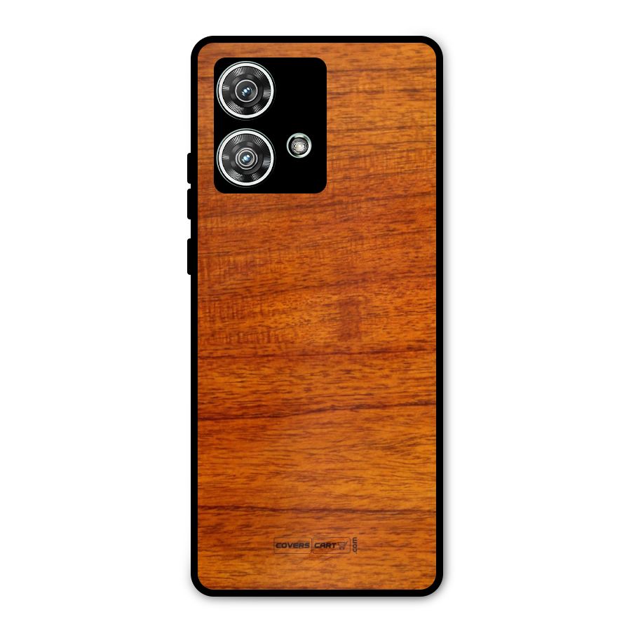 Wood Texture Design Metal Back Case for Motorola Edge 40 Neo