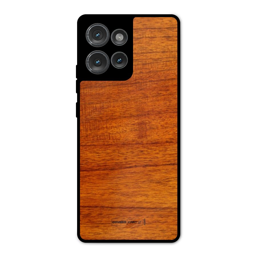 Wood Texture Design Metal Back Case for Motorola Edge 50