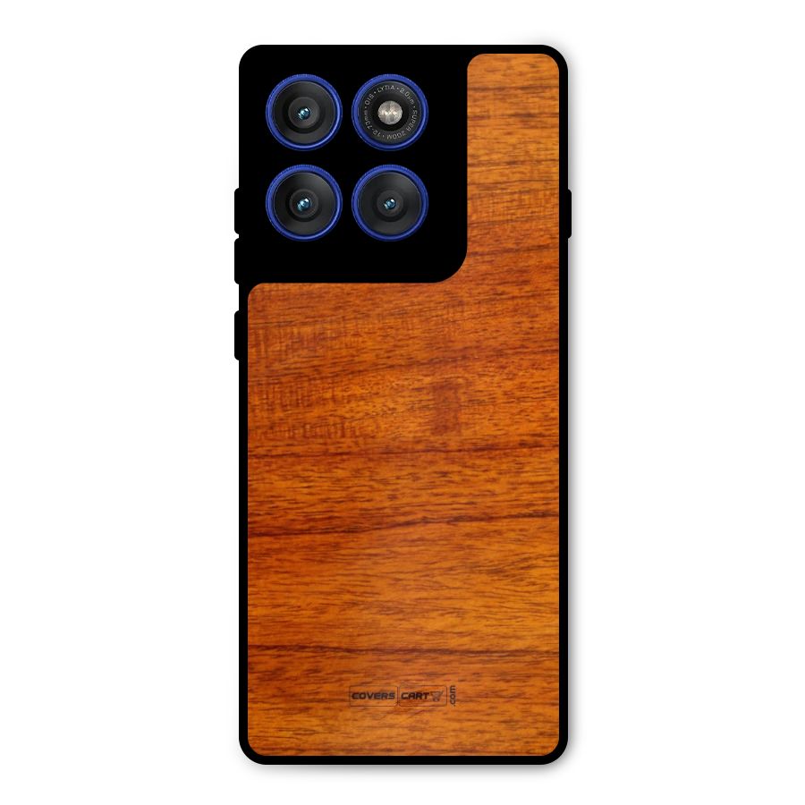 Wood Texture Design Metal Back Case for Motorola Edge 60 Pro
