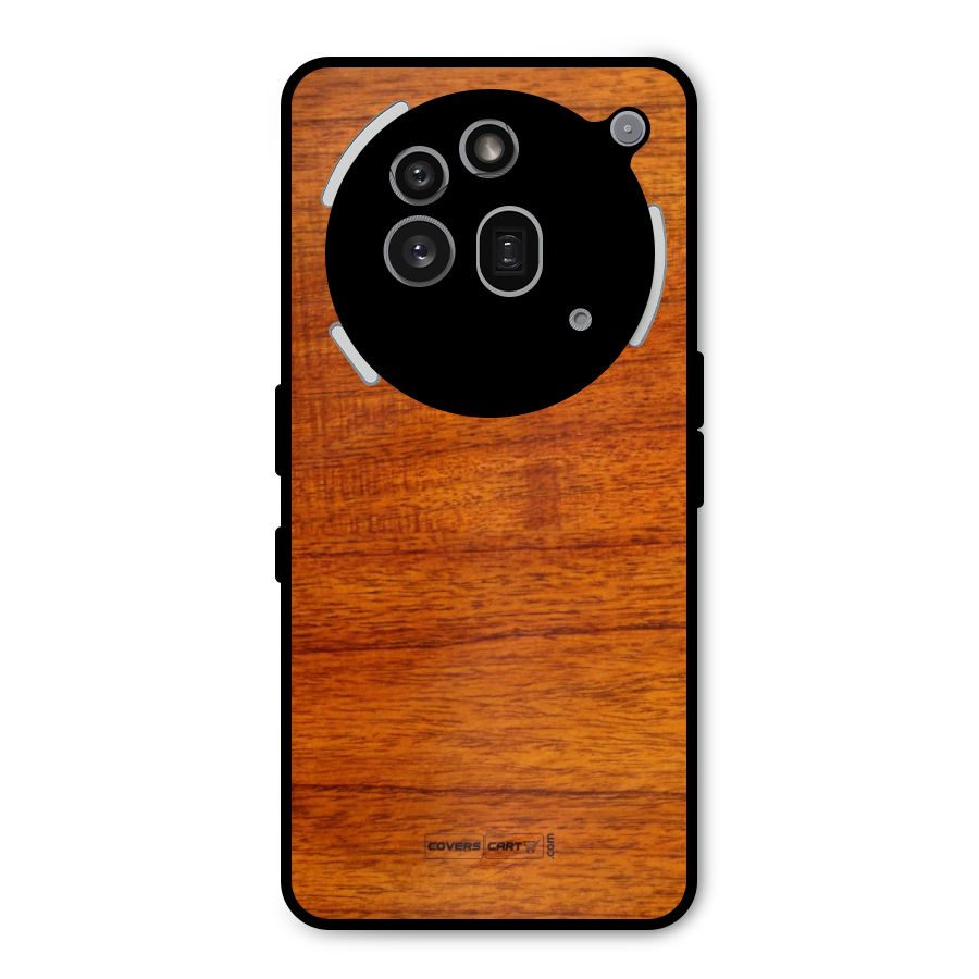 Wood Texture Design Metal Back Case for Nothing Phone 3a Pro