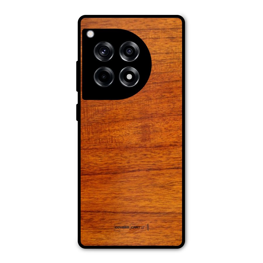 Wood Texture Design Metal Back Case for OnePlus 12R