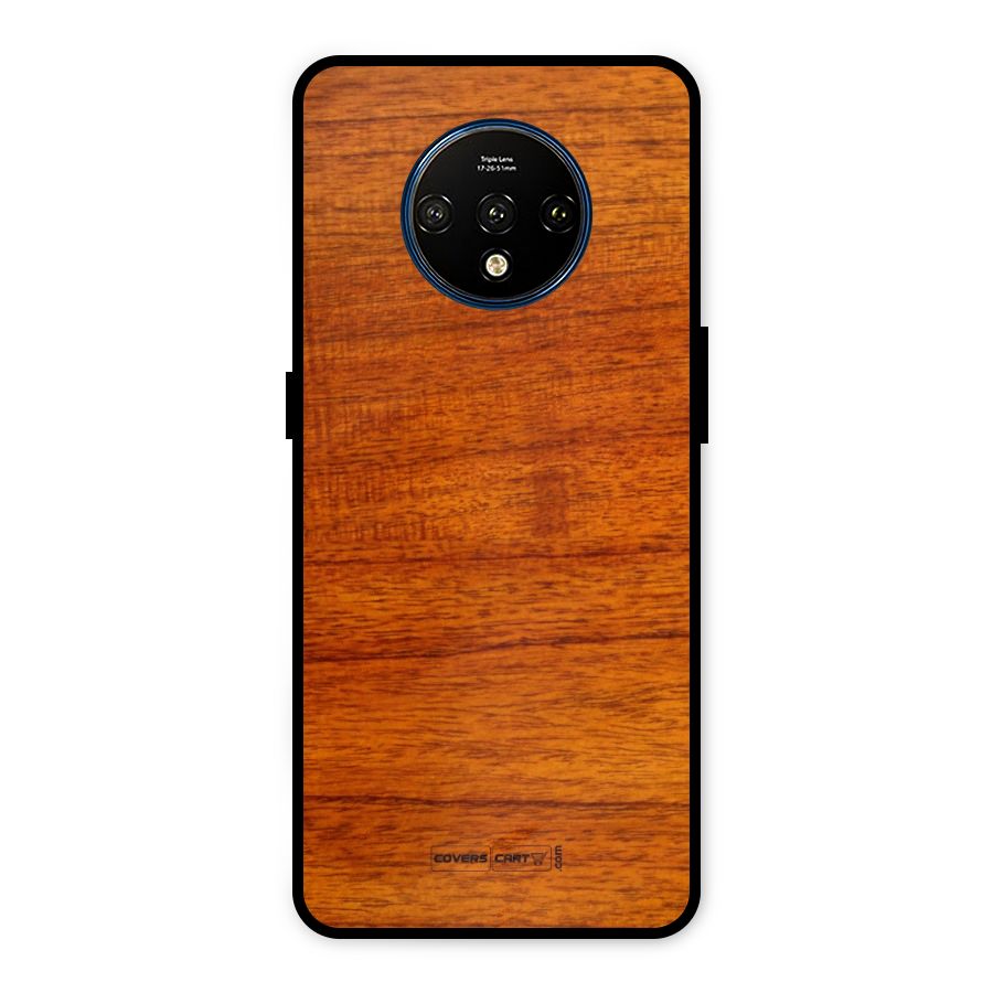 Wood Texture Design Metal Back Case for OnePlus 7T