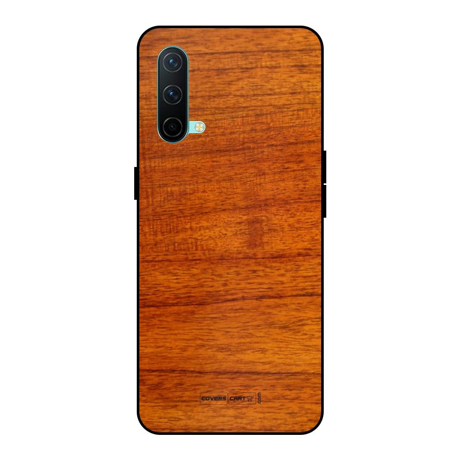 Wood Texture Design Metal Back Case for OnePlus Nord CE 5G