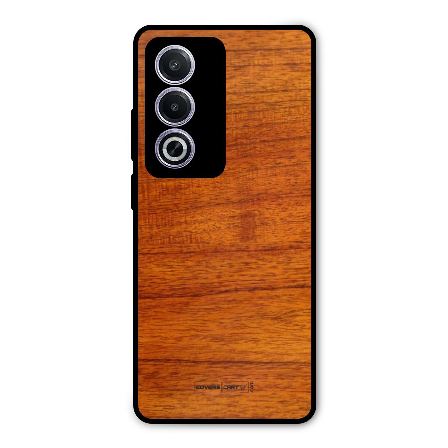 Wood Texture Design Metal Back Case for Oppo A3 Pro