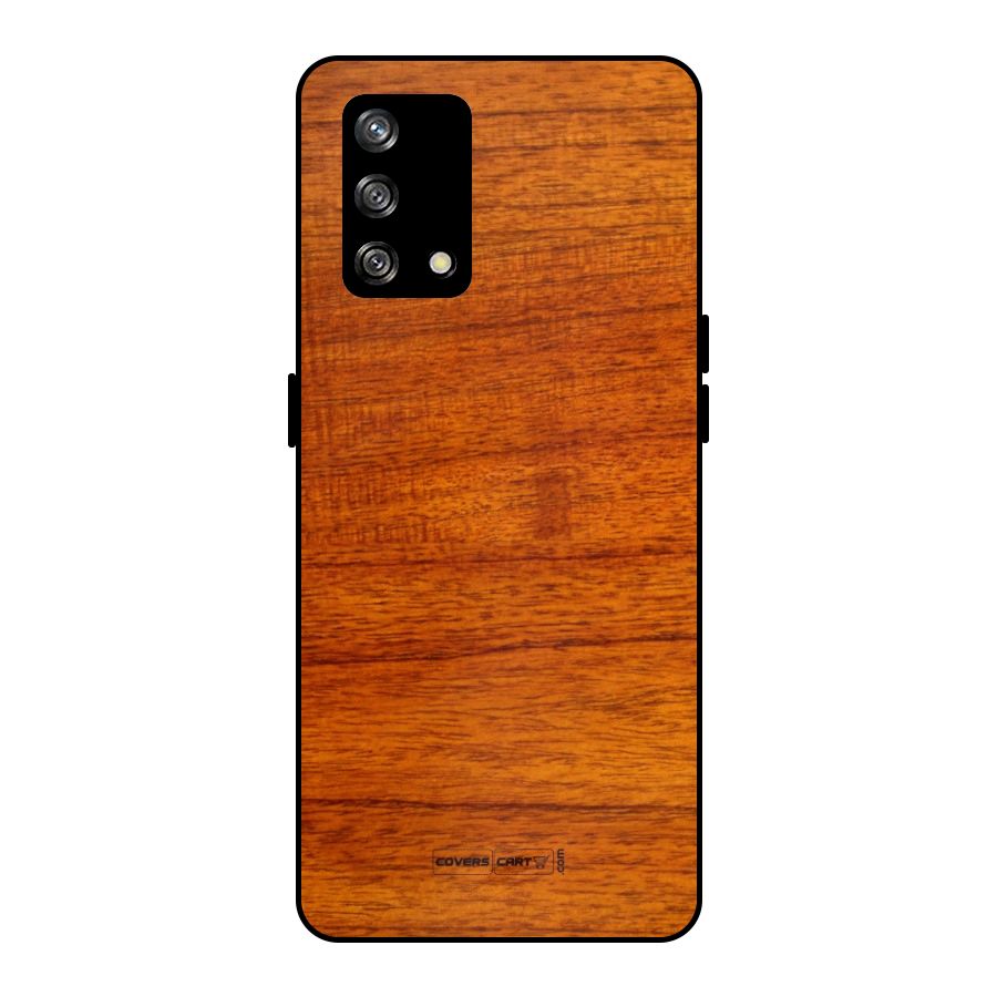 Wood Texture Design Metal Back Case for Oppo F19