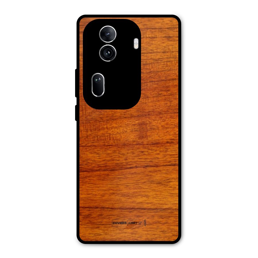 Wood Texture Design Metal Back Case for Oppo Reno11 Pro 5G