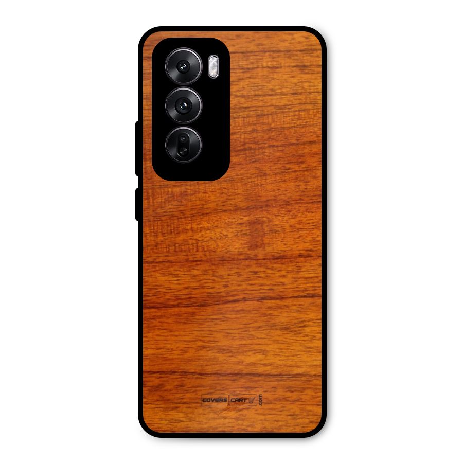 Wood Texture Design Metal Back Case for Oppo Reno12