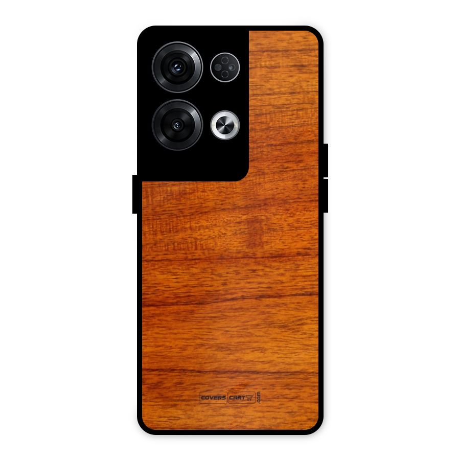 Wood Texture Design Metal Back Case for Oppo Reno8 Pro 5G