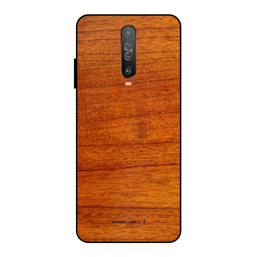 Wood Texture Design Metal Back Case for Poco X2