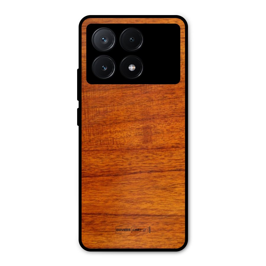 Wood Texture Design Metal Back Case for Poco X6 Pro