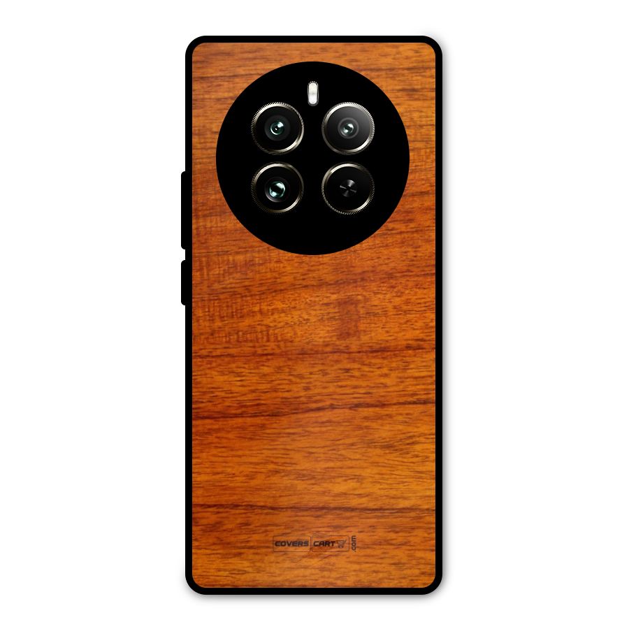 Wood Texture Design Metal Back Case for Realme 12 Pro