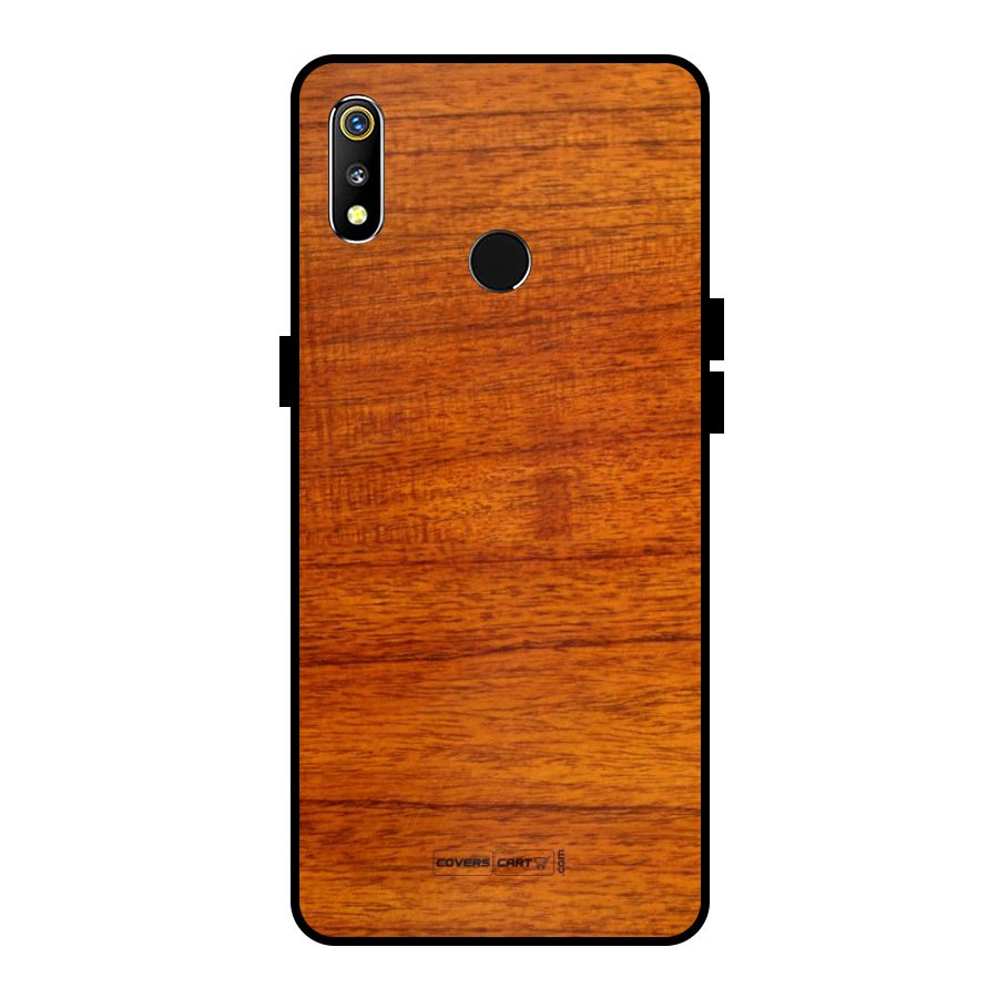 Wood Texture Design Metal Back Case for Realme 3i