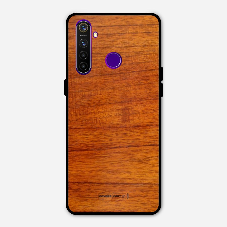 Wood Texture Design Metal Back Case for Realme 5 Pro