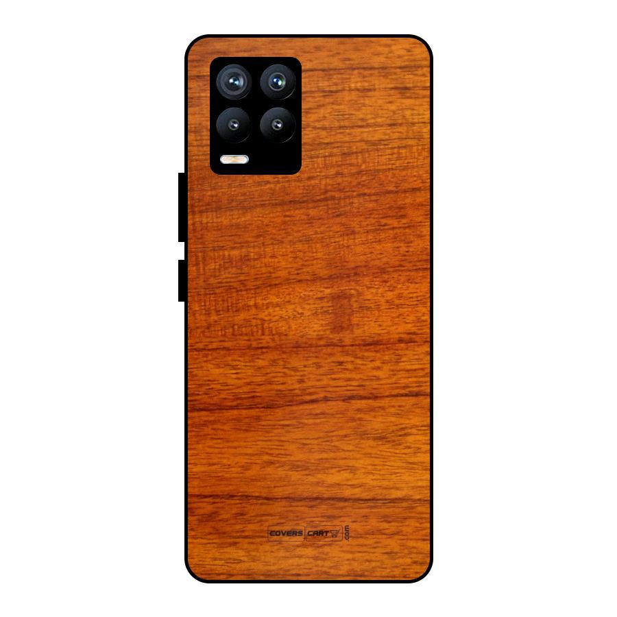 Wood Texture Design Metal Back Case for Realme 8 Pro