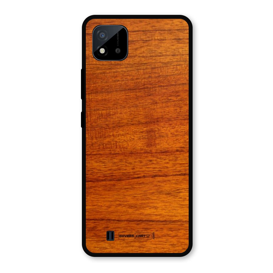 Wood Texture Design Metal Back Case for Realme C11 2021