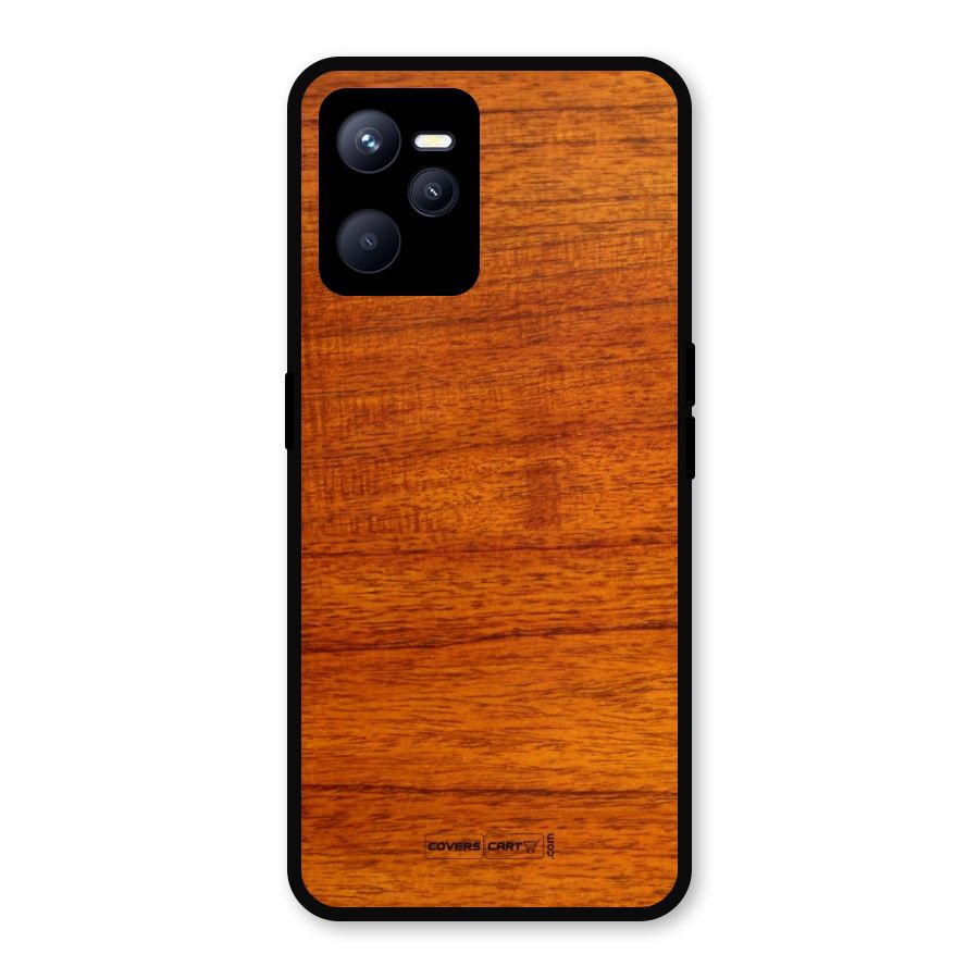 Wood Texture Design Metal Back Case for Realme C35