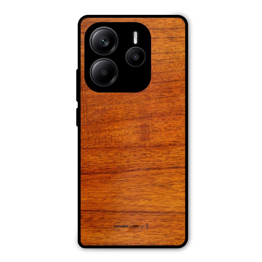 Wood Texture Design Metal Back Case for Redmi Note 14 5G