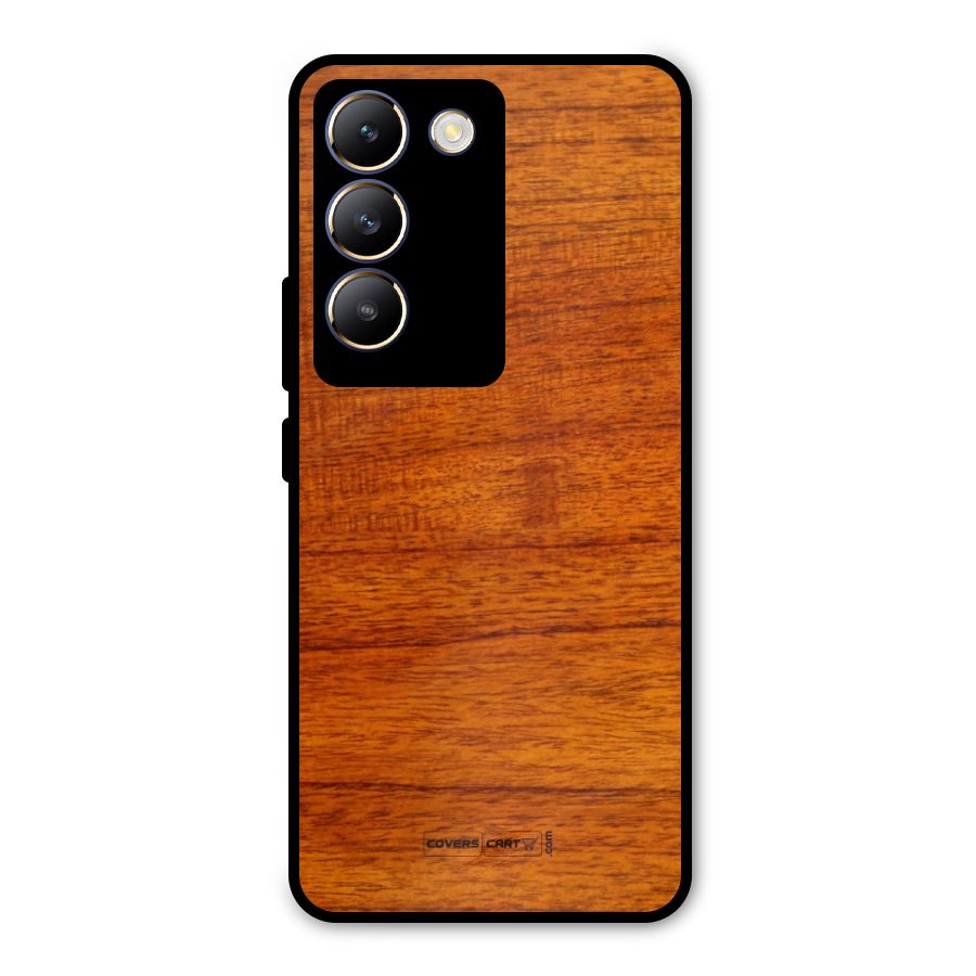 Wood Texture Design Metal Back Case for Vivo T3 5G