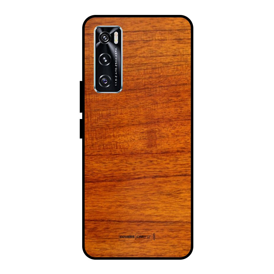 Wood Texture Design Metal Back Case for Vivo V20 SE