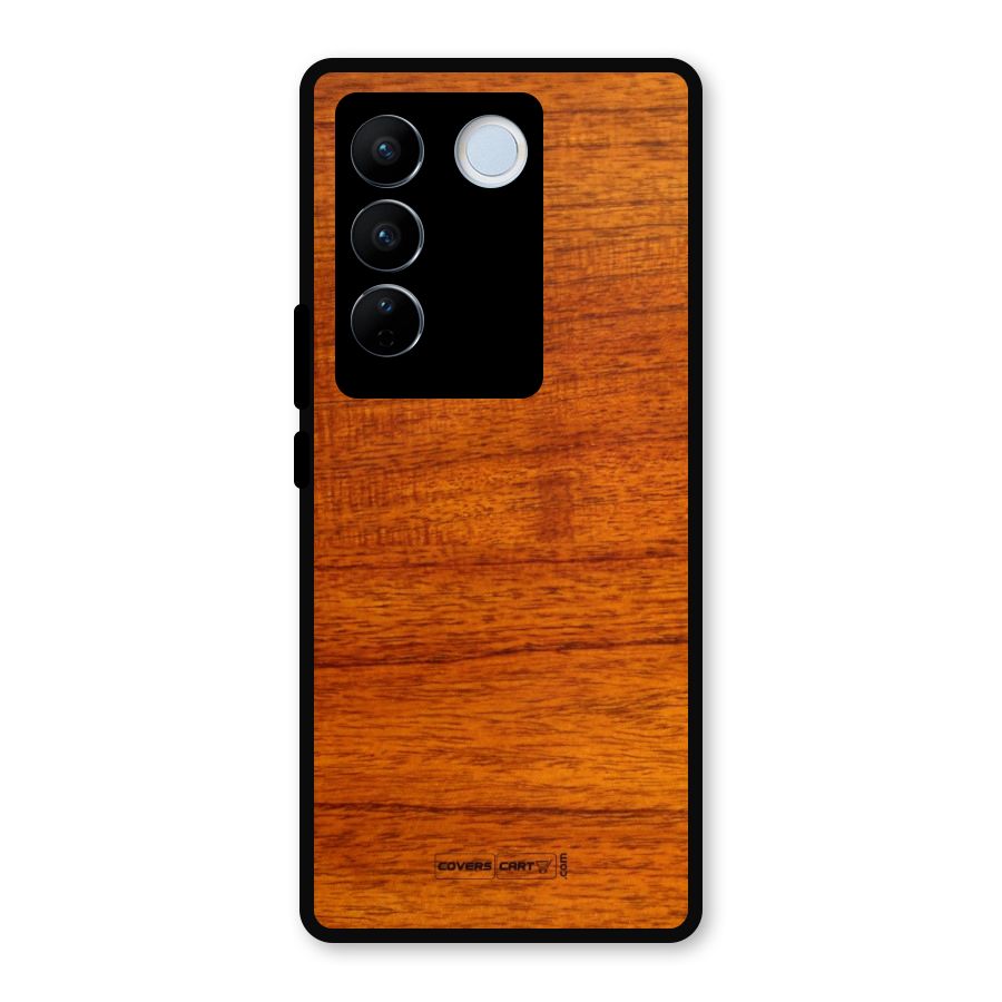 Wood Texture Design Metal Back Case for Vivo V27