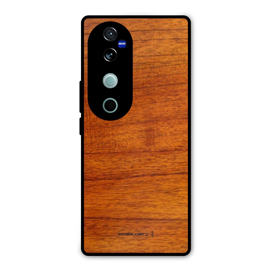 Wood Texture Design Metal Back Case for Vivo V40 Pro