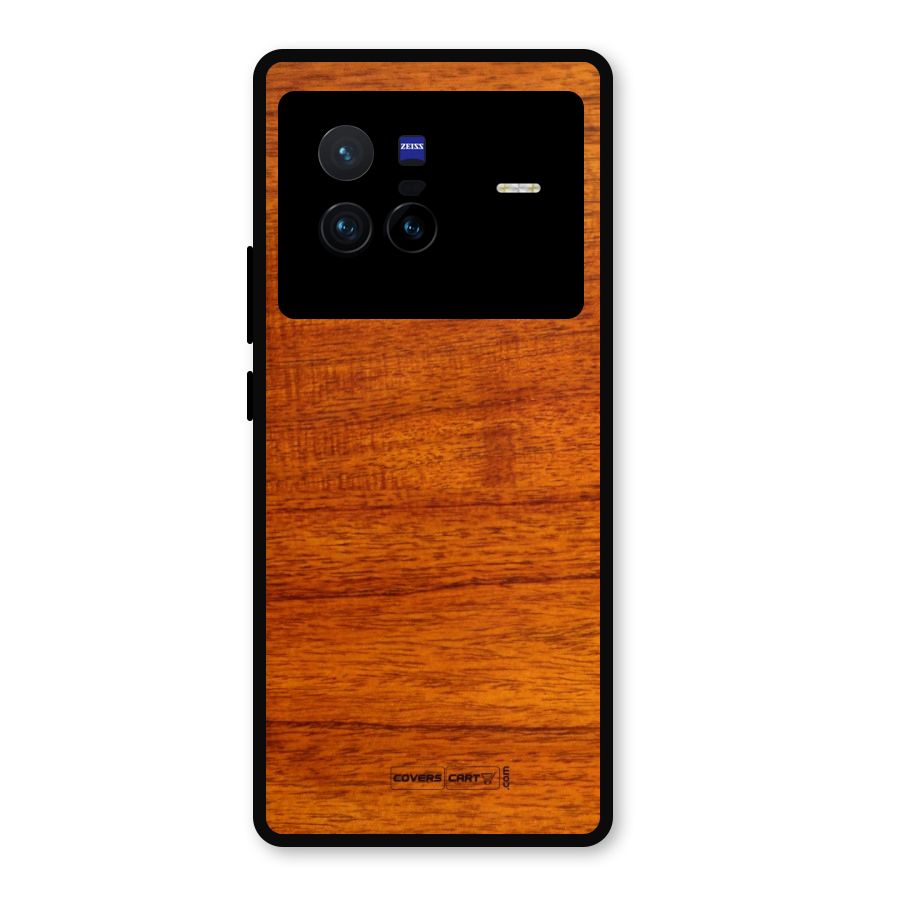 Wood Texture Design Metal Back Case for Vivo X80