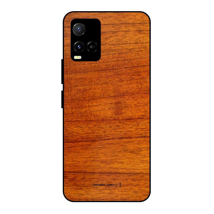 Wood Texture Design Metal Back Case for Vivo Y21T
