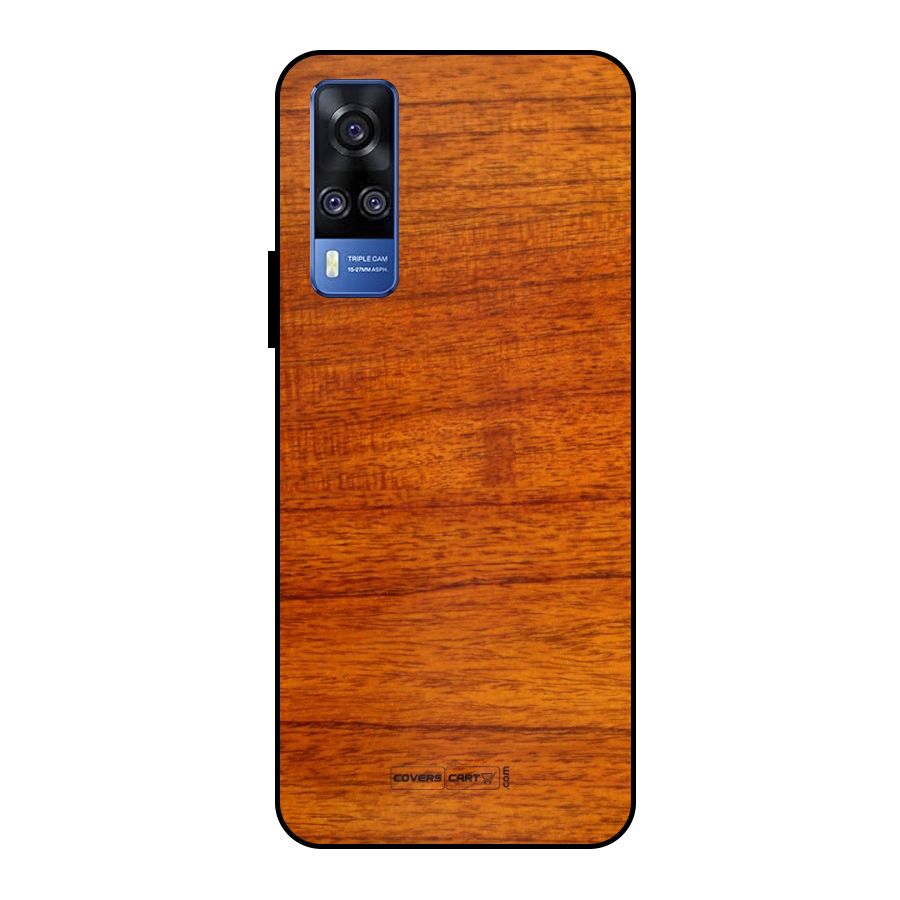 Wood Texture Design Metal Back Case for Vivo Y51