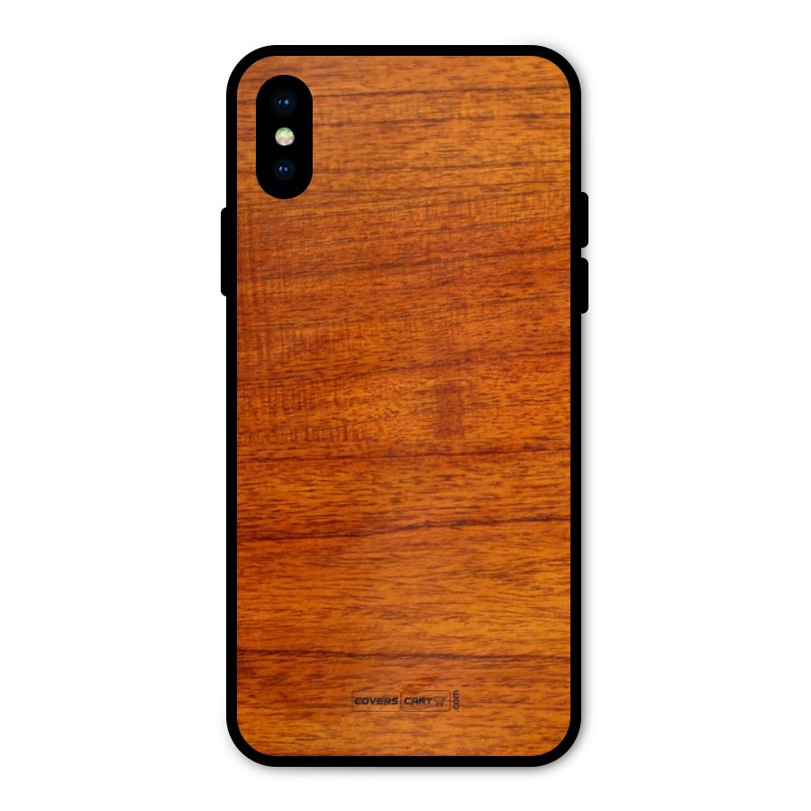 Wood Texture Design Metal Back Case for iPhone X