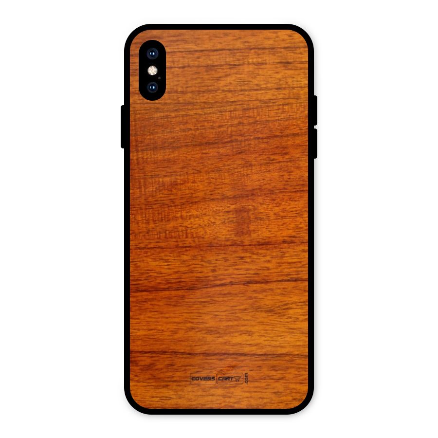 Wood Texture Design Metal Back Case for iPhone XS Max