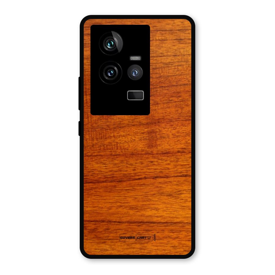 Wood Texture Design Metal Back Case for iQOO 11 5G