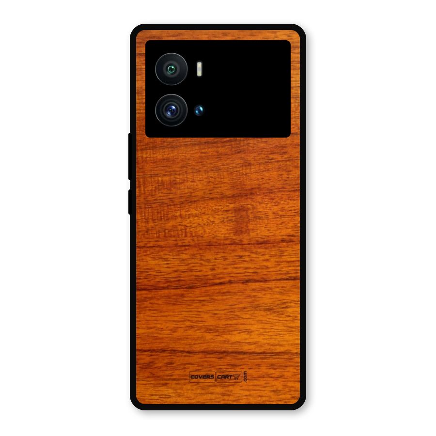 Wood Texture Design Metal Back Case for iQOO 9 Pro