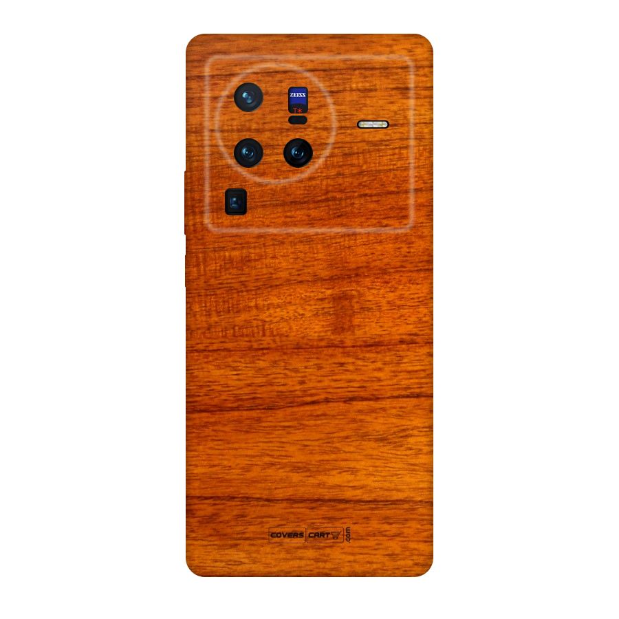 Wood Texture Design Original Polycarbonate Back Case for Vivo X80