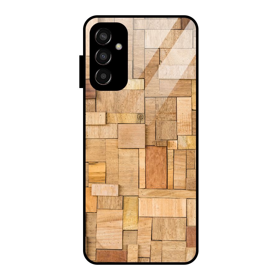 Wooden Blocks Glass Back Case for Galaxy F13