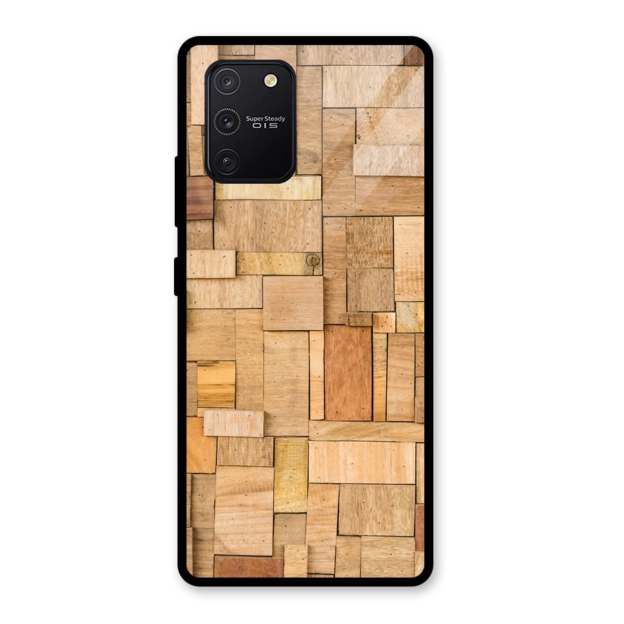 Wooden Blocks Glass Back Case for Galaxy S10 Lite