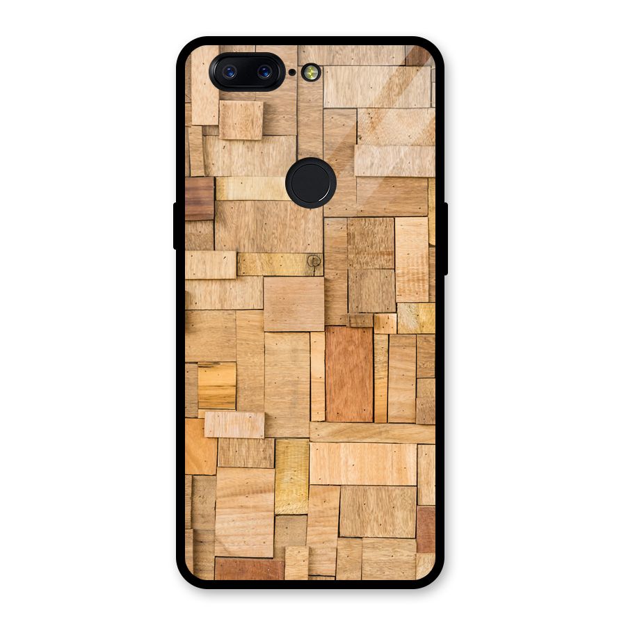 Wooden Blocks Glass Back Case for OnePlus 5T