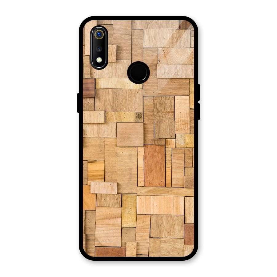 Wooden Blocks Glass Back Case for Realme 3