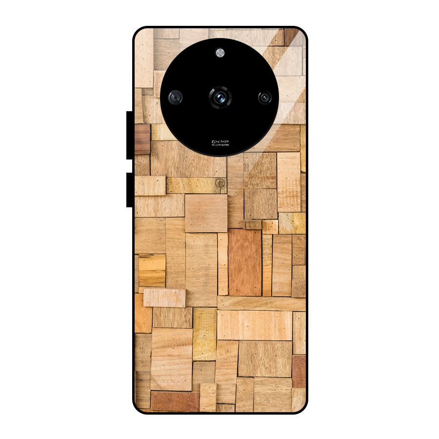 Wooden Blocks Glass Back Case for Realme Narzo 60 5G