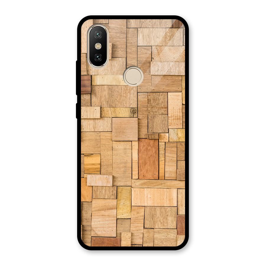 Wooden Blocks Glass Back Case for Redmi A2