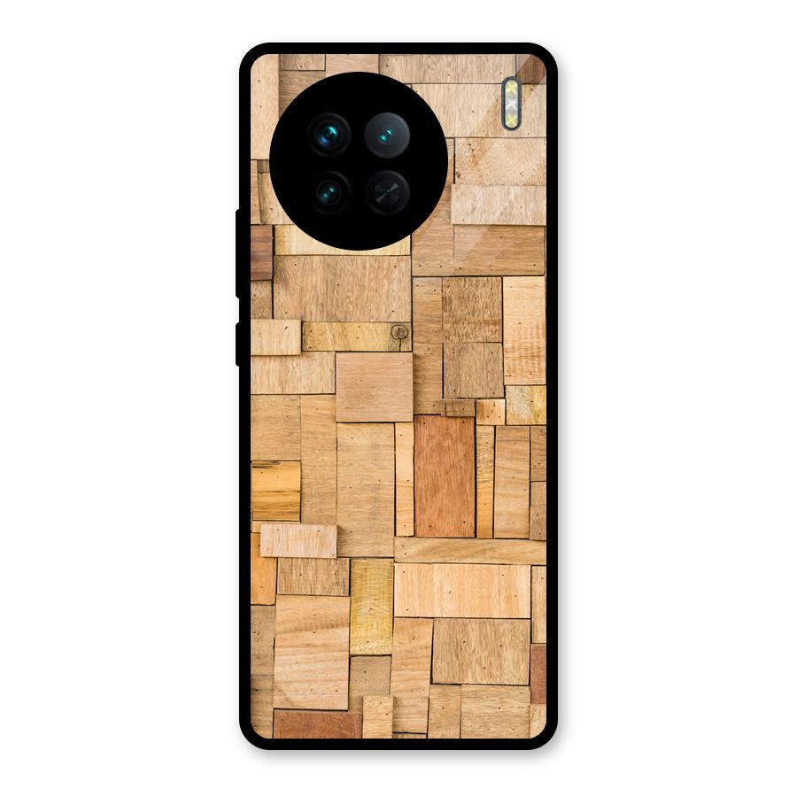 Wooden Blocks Glass Back Case for Vivo X90