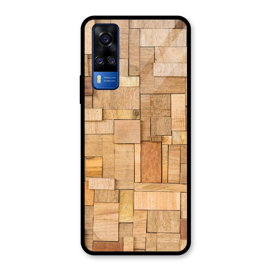 Wooden Blocks Glass Back Case for Vivo Y31