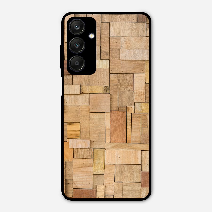 Wooden Blocks Metal Back Case for Galaxy A25 5G