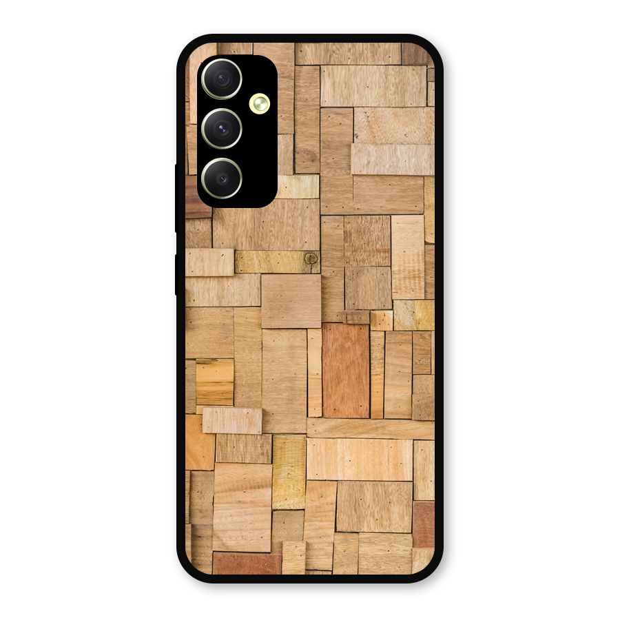 Wooden Blocks Metal Back Case for Galaxy A34