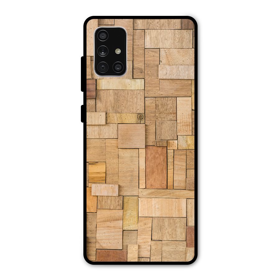 Wooden Blocks Metal Back Case for Galaxy A71