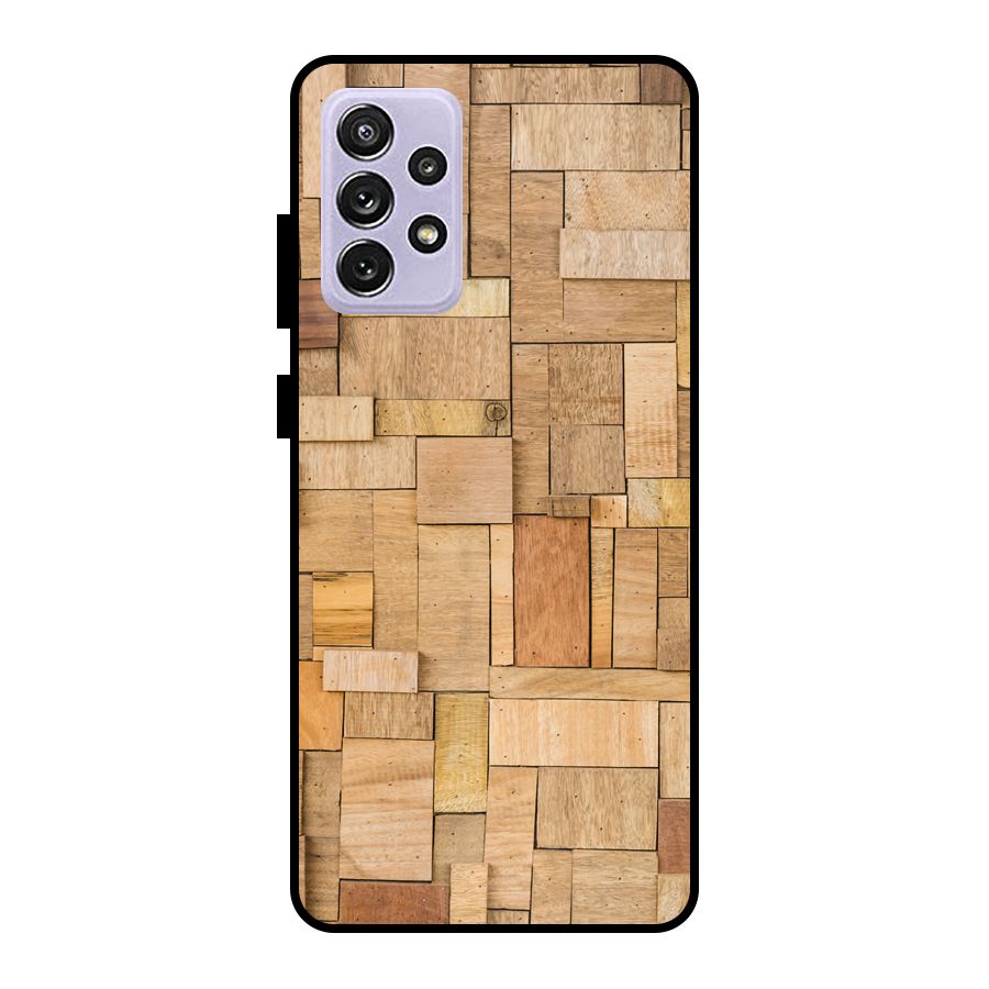 Wooden Blocks Metal Back Case for Galaxy A72